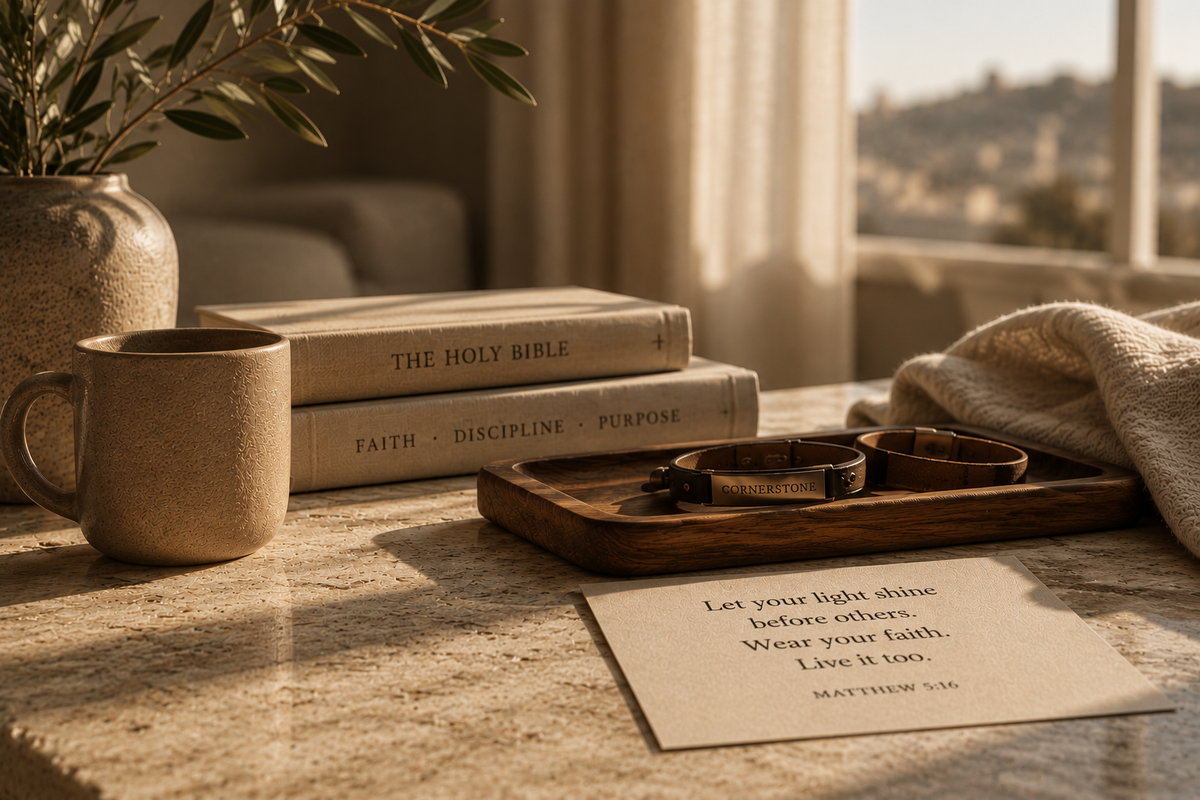 Bible and coffee in warm natural light