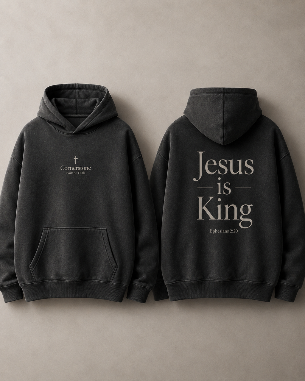 Black Jesus Is King Signature Hoodie by Cornerstone, front and back views