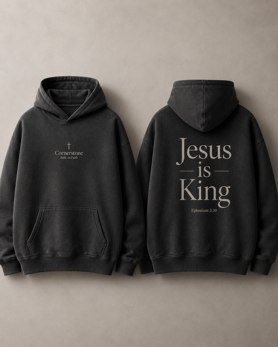 Black Jesus Is King Signature Hoodie by Cornerstone, front and back views